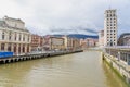 NerviÃ³n river overlooking the urban area of ??Bilbao-Basque country-Spain