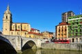 Nervion River and San Anton Church in Bilbao, Spain