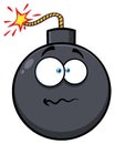 Nervous Bomb Face Cartoon Mascot Character With Expressions