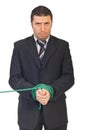 Nervous businessman with hands tied Royalty Free Stock Photo