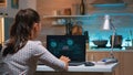 Nervous hacker failing hacking company system