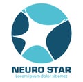 Nervous neurology logo and neurological diseases. Brain, neuralgia, cervical plexus neuralgia, neuralgia and sciatic n Royalty Free Stock Photo