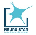 Nervous neurology logo and neurological diseases. Brain, neuralgia, cervical plexus neuralgia, neuralgia and sciatic n