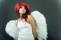 Nervous Redhead with Wings Royalty Free Stock Photo