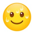 Nervously sweating smiling emoji Royalty Free Stock Photo