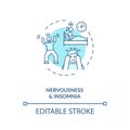 Nervousness and insomnia concept icon