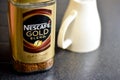 Nescafe Gold Blend instant coffee and cup