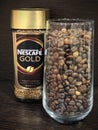 Nescafe Gold Cofee and Roasted Coffee Beans Glass