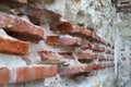 Old Town of Nesebar. Stone facade of the church. Ceramic facade inserts. Typical brick and stone masonry, authentic patterns Royalty Free Stock Photo