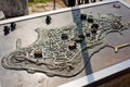 Nessebar, Bulgaria - August 27, 2018: Bronze city layout.