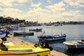 Nessebar Bulgaria, Black sea coast. Harbor in the Old Town