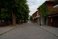 Narrow streets of the old seaside town.