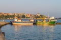 Nessebar, Bulgaria - 7 Sep 2018: Fishing boats at the Harbor Port of Nessebar, one of the major seaside resorts on the Bulgarian
