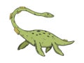 Nessie monster engraving vector illustration