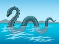 Nessie monster pop art vector illustration