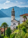 San Pietro e Paolo Church in Nesso, beautiful village on Lake Como, Lombardy, Italy.