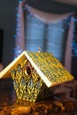 Hand-Painted Bird Nestbox - Leaf Pattern - Stained Glass Design