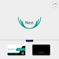 nest logo template vector illustration, free business card design