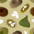 Nest set and hatching chicken pattern. Royalty Free Stock Photo