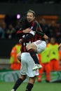 Nesta and Ambrosini players celebrate the victory at the end of the game