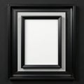 Nested black frames against a black background Clean lines, subtle shadow , simple, matte, dark