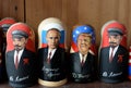 Nested dolls with the image of Vladimir Lenin, Russian President Vladimir Putin and US President Donald Trump