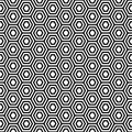 Nested hexagons with bold strokes vector pattern design