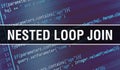 Nested loop join concept illustration using code for developing programs and app. Nested loop join website code with colorful tags