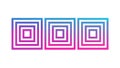 Nested Pink and Blue Square Geometric Art, vector design Generative AI Royalty Free Stock Photo