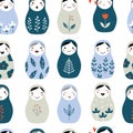 Nesting doll seamless pattern