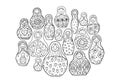 Nesting dolls collection, Matryoshka. Sketch for your design