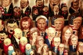 Nesting dolls with the image of politicians. Russian Souvenirs. Royalty Free Stock Photo