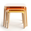 High-quality Nesting Tables Set On White Background - High Resolution
