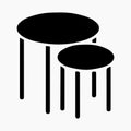 Nesting Tables Furniture Solid Black Symbol Royalty Free Stock Photo