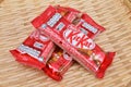 Nestle kit kat chocolate bar Royalty Free Stock Photo