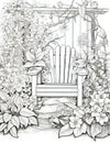 Garden Tranquility, Leafy Ambiance, Solitary Chair