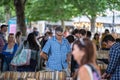 Nestled under Waterloo Bridge is one of the only permanent outdoor second hand book markets in the south of England. UK Royalty Free Stock Photo