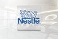 Nestle on glossy office wall realistic texture