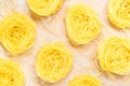 Nests Capellini pasta top view Royalty Free Stock Photo