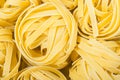 Nests of durum wheat semolina pasta fettuccine