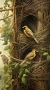 nests of weaver birds against a stunning natural backdrop