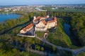 Nesvizh Castle aerial photography. Belarus Royalty Free Stock Photo