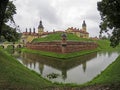 Nesvizh castle on a rainy autumn day Royalty Free Stock Photo