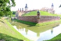 Nesvizh castle on the river Usha Royalty Free Stock Photo