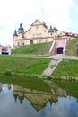 Nesvizh castle on the river Usha Royalty Free Stock Photo