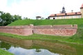Nesvizh castle on the river Usha Royalty Free Stock Photo