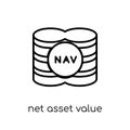 Net asset value icon. Trendy modern flat linear vector Net asset