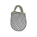 Net bag doodle icon, vector color line illustration Royalty Free Stock Photo