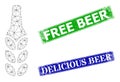 Distress Free Beer Stamp Imitations and Triangle Mesh Barley Beer Icon