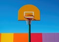 Net basketball background hoop play sports goal sky basket backboard blue game ball court Royalty Free Stock Photo